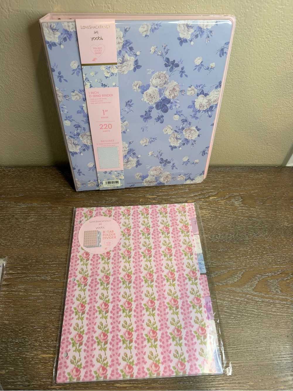 Love Shack Fancy x target/Yoobi Binder and Dividers Blue Floral Set
